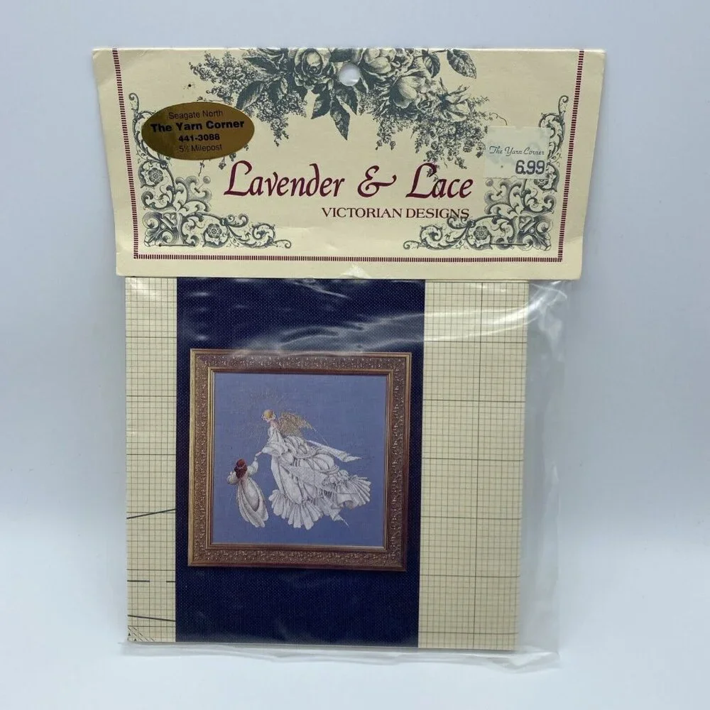 Lavender & Lace Angel Of Mercy Cross Stitch Pattern NOS L&L 28 16 1/4x16 1/8